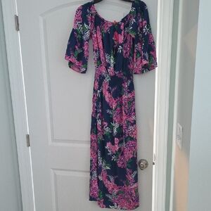 Lilly Pulitzer Ravyn Midi Dress Ruffle Your Feathers